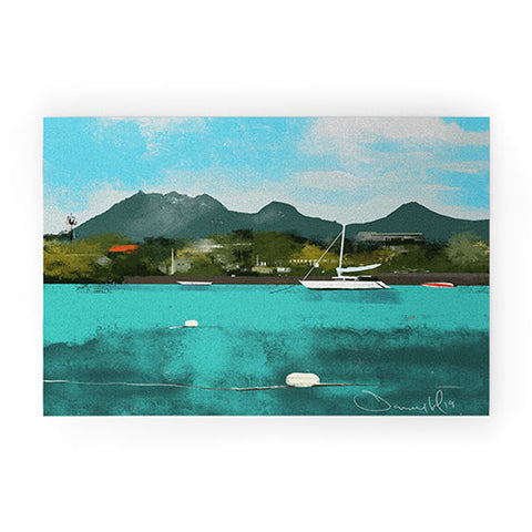 Dan Hobday Art Tropical View Welcome Mat
