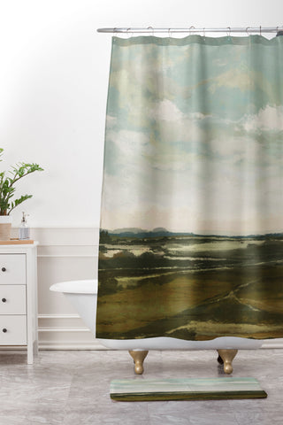 Dan Hobday Art Valley View Shower Curtain And Mat