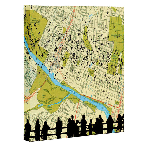 DarkIslandCity Bats Over Austin Congress Bridge Art Canvas