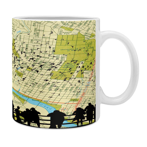 DarkIslandCity Bats Over Austin Congress Bridge Coffee Mug