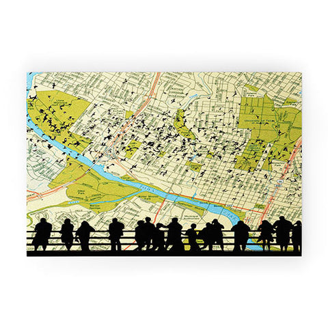 DarkIslandCity Bats Over Austin Congress Bridge Welcome Mat