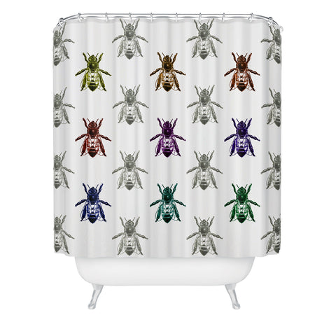 DarkIslandCity Bee Color Palette Shower Curtain