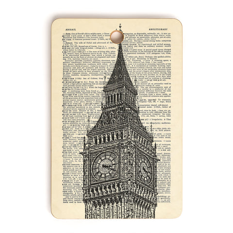 DarkIslandCity Big Ben on Dictionary Paper Cutting Board Rectangle