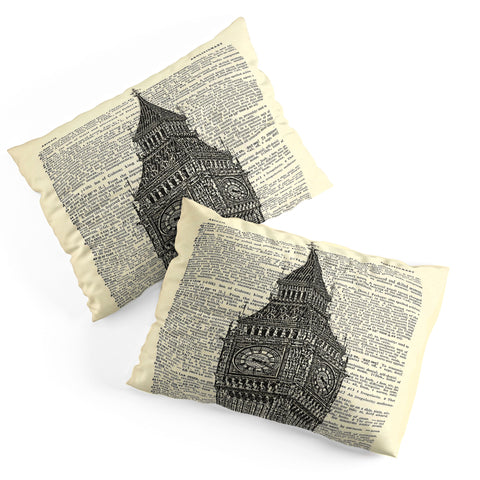 DarkIslandCity Big Ben on Dictionary Paper Pillow Shams
