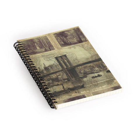 DarkIslandCity Brooklyn Bridge And Green Wood Cemetery Spiral Notebook