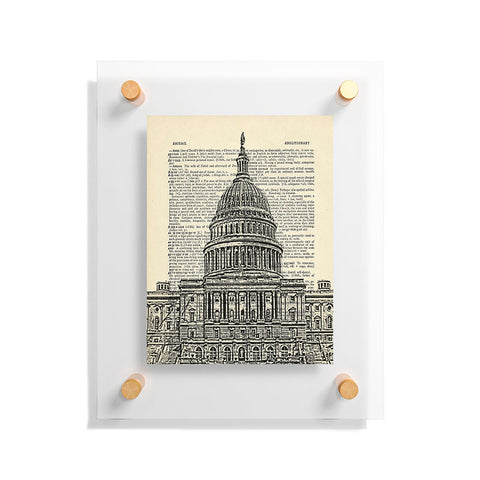DarkIslandCity Capitol Building On Dictionary Paper Floating Acrylic Print