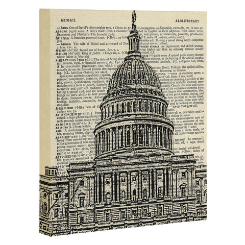 DarkIslandCity Capitol Building On Dictionary Paper Art Canvas