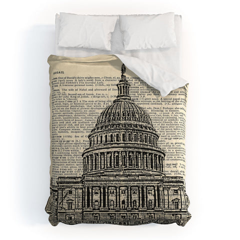 DarkIslandCity Capitol Building On Dictionary Paper Comforter
