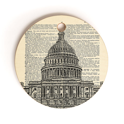 DarkIslandCity Capitol Building On Dictionary Paper Cutting Board Round