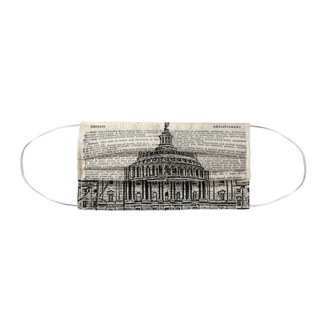 DarkIslandCity Capitol Building On Dictionary Paper Face Mask