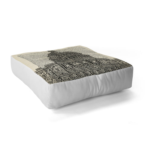 DarkIslandCity Capitol Building On Dictionary Paper Floor Pillow Square