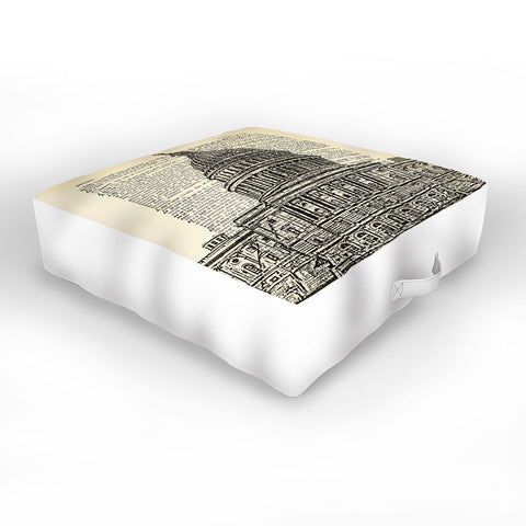 DarkIslandCity Capitol Building On Dictionary Paper Outdoor Floor Cushion
