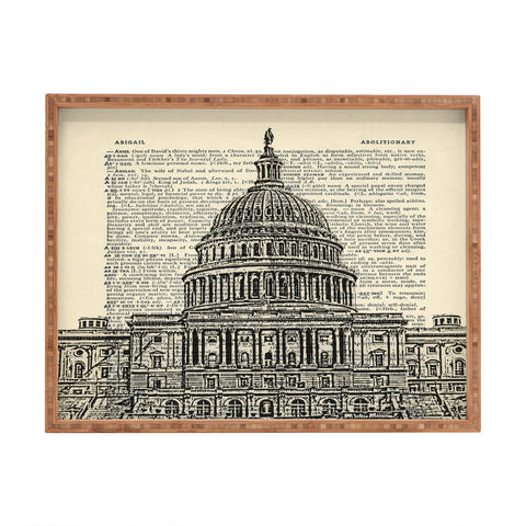 DarkIslandCity Capitol Building On Dictionary Paper Rectangular Tray