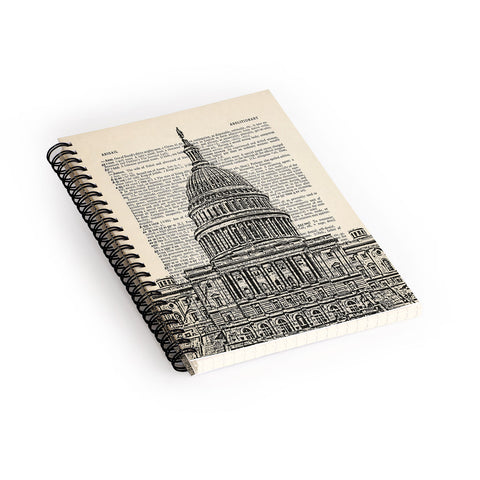 DarkIslandCity Capitol Building On Dictionary Paper Spiral Notebook