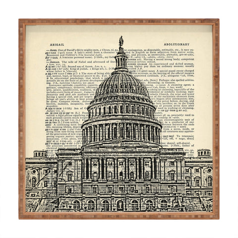 DarkIslandCity Capitol Building On Dictionary Paper Square Tray