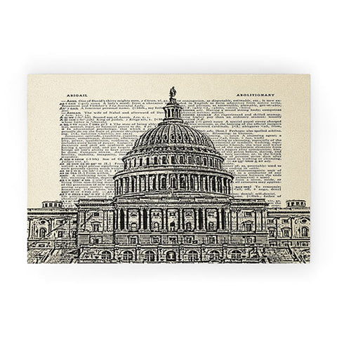 DarkIslandCity Capitol Building On Dictionary Paper Welcome Mat