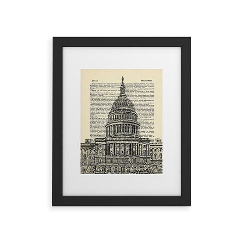 DarkIslandCity Capitol Building On Dictionary Paper Framed Art Print