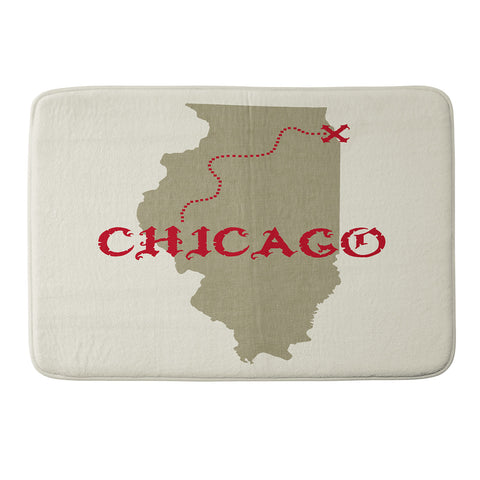 DarkIslandCity Chicago X Marks The Spot Memory Foam Bath Mat