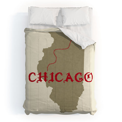 DarkIslandCity Chicago X Marks The Spot Comforter
