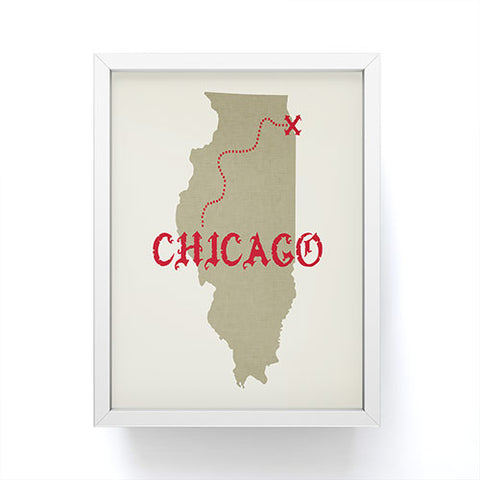 DarkIslandCity Chicago X Marks The Spot Framed Mini Art Print