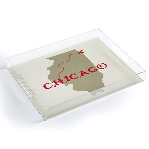 DarkIslandCity Chicago X Marks The Spot Acrylic Tray