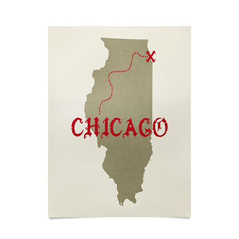 DarkIslandCity Chicago X Marks The Spot Poster