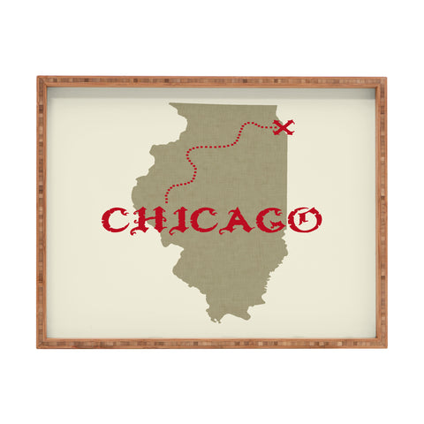 DarkIslandCity Chicago X Marks The Spot Rectangular Tray