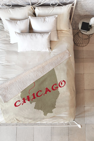 DarkIslandCity Chicago X Marks The Spot Fleece Throw Blanket