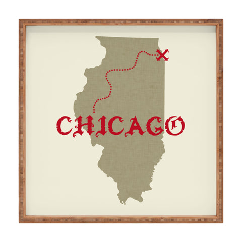 DarkIslandCity Chicago X Marks The Spot Square Tray
