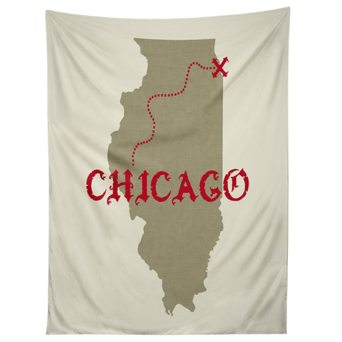 DarkIslandCity Chicago X Marks The Spot Tapestry