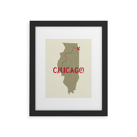 DarkIslandCity Chicago X Marks The Spot Framed Art Print