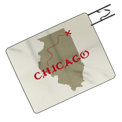 DarkIslandCity Chicago X Marks The Spot Picnic Blanket