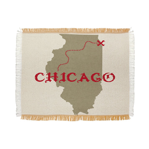 DarkIslandCity Chicago X Marks The Spot Throw Blanket