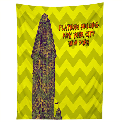 DarkIslandCity Flatiron Building Chevron Tapestry
