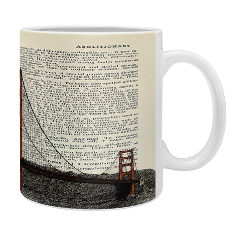DarkIslandCity Golden Gate Bridge on Dictionary Paper Coffee Mug