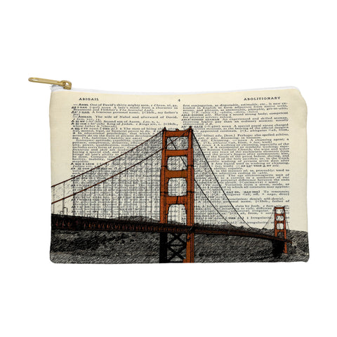DarkIslandCity Golden Gate Bridge on Dictionary Paper Pouch