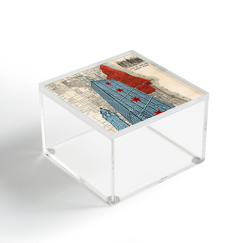 DarkIslandCity John Hancock Center With Great Fire Map Acrylic Box