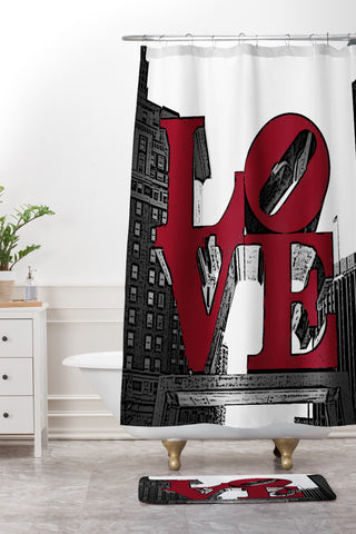 DarkIslandCity Philly Love Shower Curtain And Mat