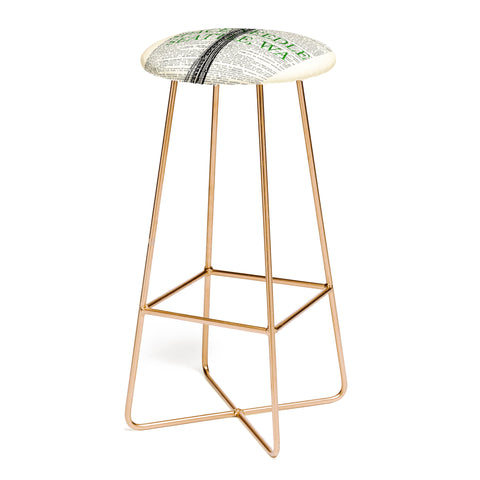 DarkIslandCity Space Needle On Dictionary Paper Bar Stool