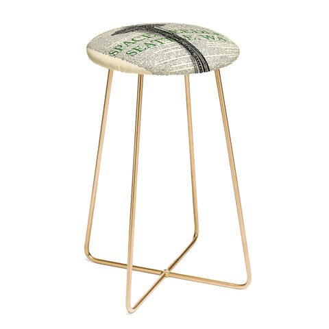 DarkIslandCity Space Needle On Dictionary Paper Counter Stool