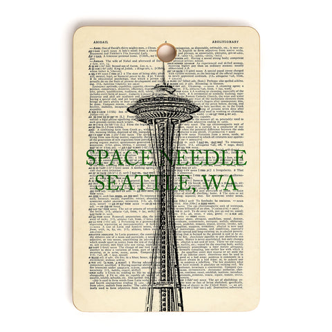DarkIslandCity Space Needle On Dictionary Paper Cutting Board Rectangle