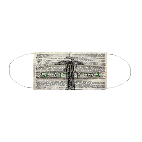 DarkIslandCity Space Needle On Dictionary Paper Face Mask