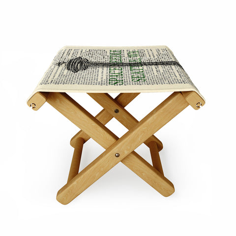 DarkIslandCity Space Needle On Dictionary Paper Folding Stool