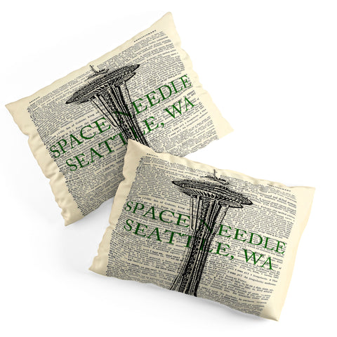 DarkIslandCity Space Needle On Dictionary Paper Pillow Shams