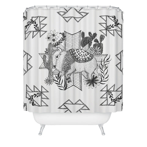 Dash and Ash Arrlo The Buffalo Shower Curtain