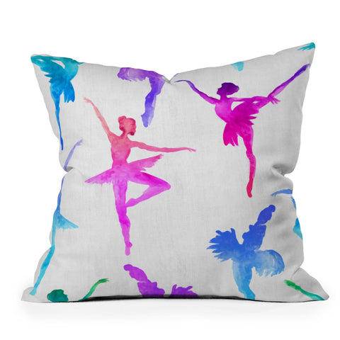 Dash and Ash Ballerina Ballerina Throw Pillow