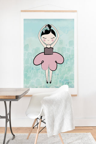 Dash and Ash Ballerina Heart Art Print And Hanger