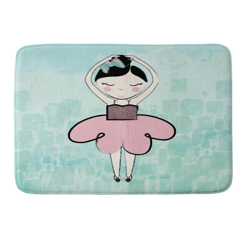 Dash and Ash Ballerina Heart Memory Foam Bath Mat