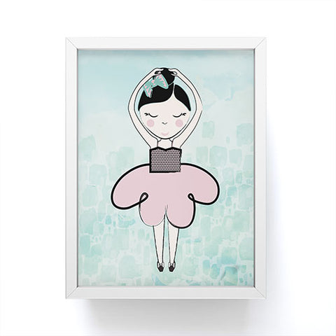 Dash and Ash Ballerina Heart Framed Mini Art Print