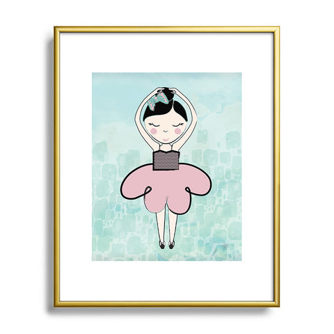 Dash and Ash Ballerina Heart Metal Framed Art Print
